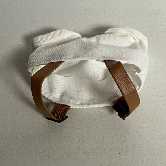 Designer Overalls Bucket Hat Bag 3 Piece Outfit For Labubu White - Picture 13 of 13